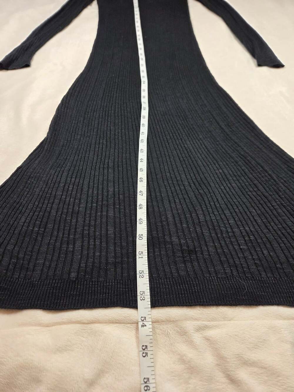 Free People Date Night Cardi Size L Black Ribbed Knit Midi Dress - Picture 6 of 7